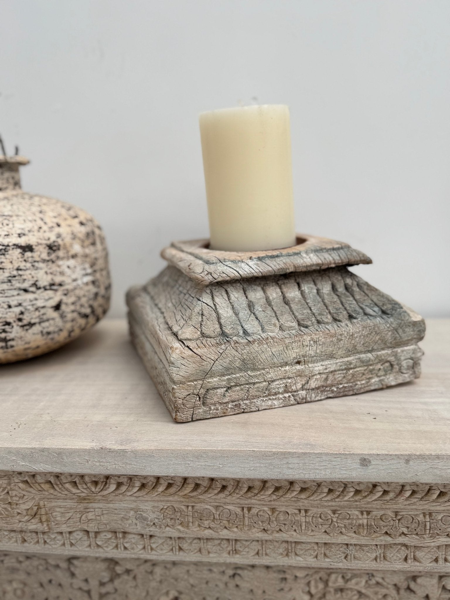 Vintage Pillar Candle Base - BHM HomeCandles