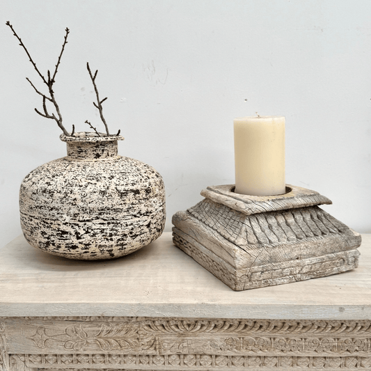 Vintage Pillar Candle Base - BHM HomeCandles