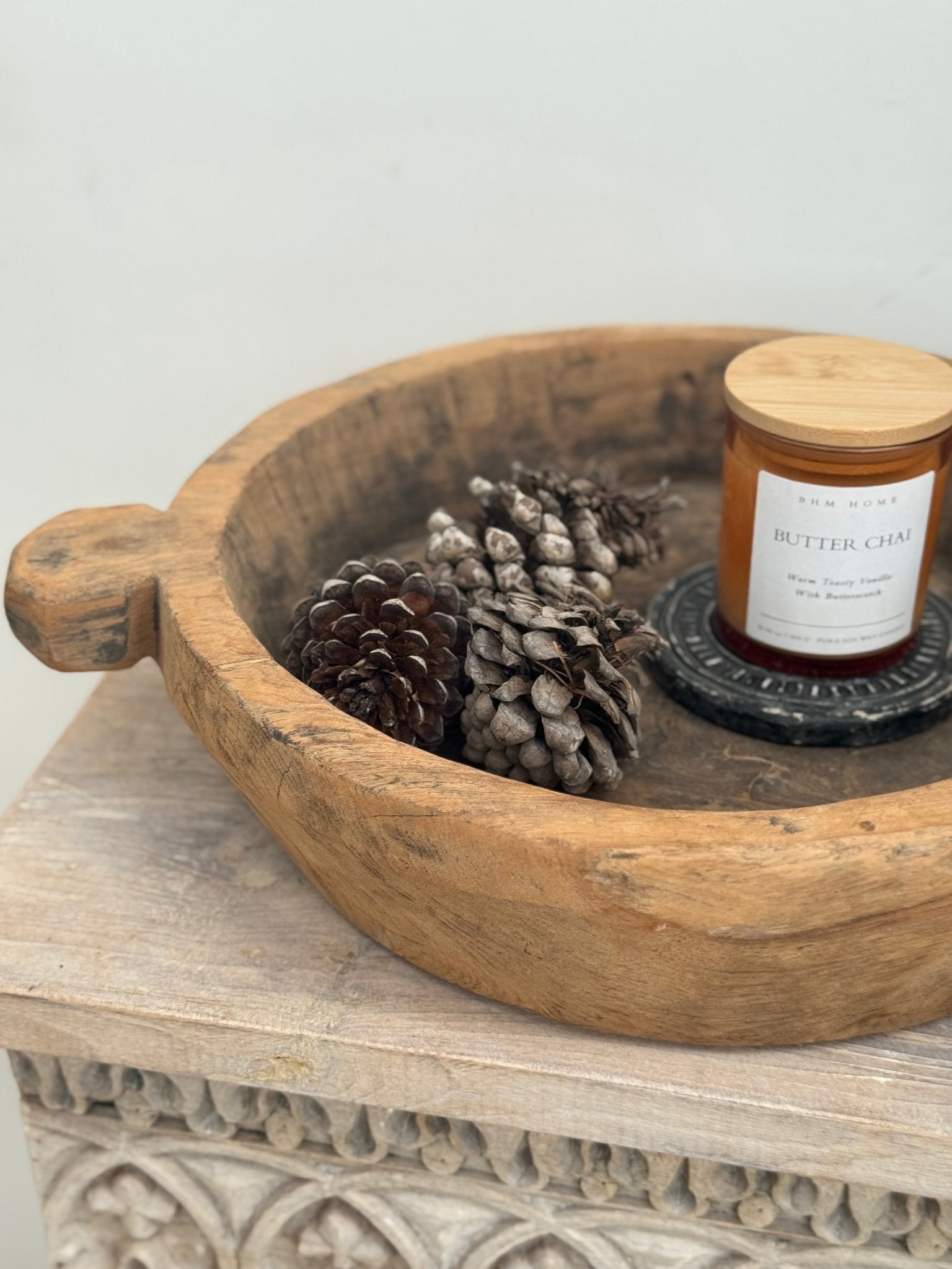 Vintage Wooden Bowl - BHM HomeBoards Bowls and Trays