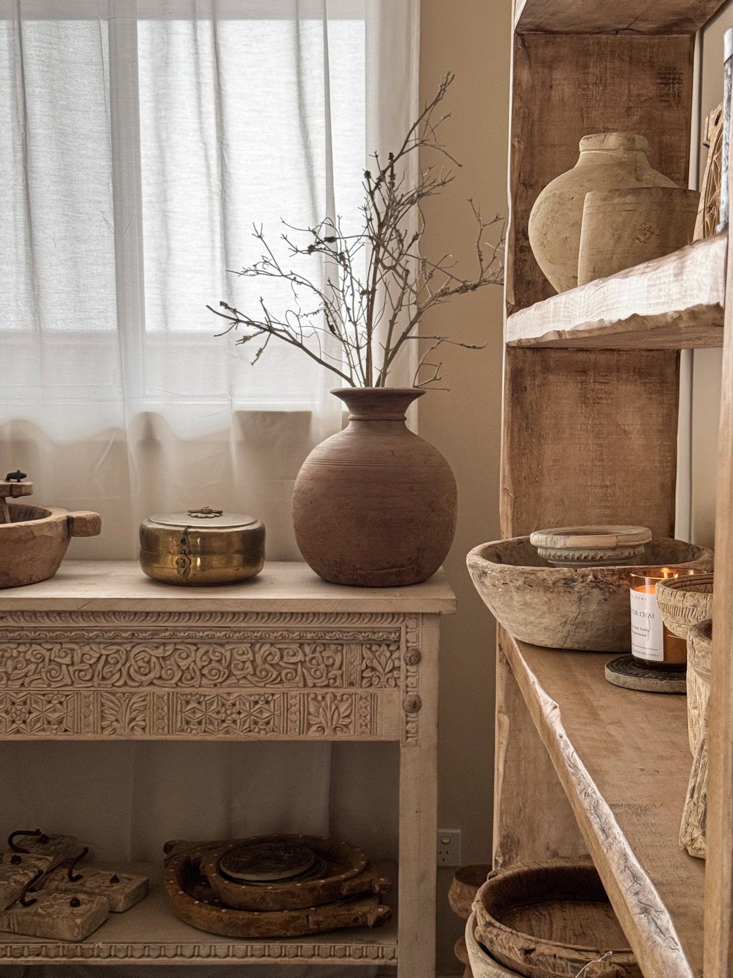 Vintage Wooden Pot | Natural - BHM Home