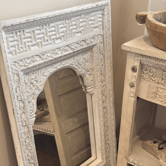 White Carved Mirror - BHM HomeMirrors and Doors