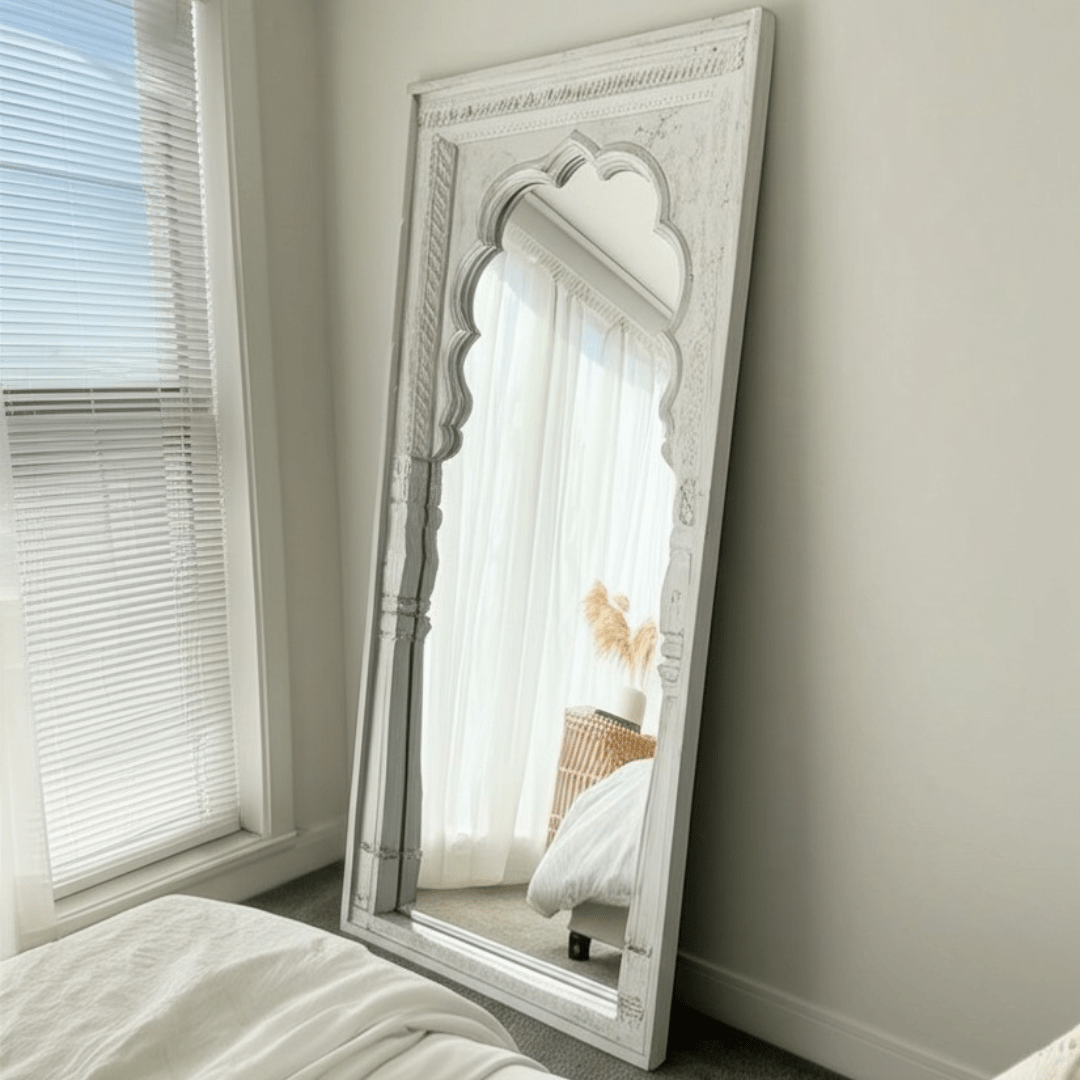 Whitewash Arch Mirror - BHM HomeMirrors and Doors