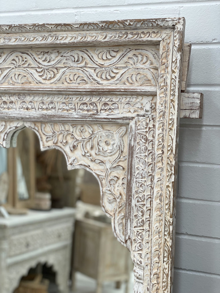 Indian Antique Whitewash Mirror 601